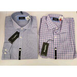 Qty 2 Esquire Slim Fit Men's Dress Shirts Long Sleeve Non-Iron 16 32/33 Ultimate